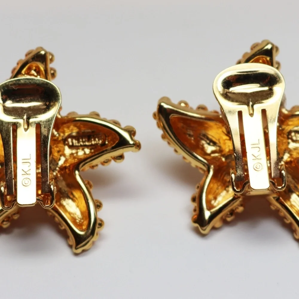 KENNETH JAY LANE PEARL STARFISH EARRINGS - Picture 5 of 8